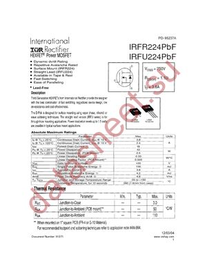 IRFR224PBF datasheet  